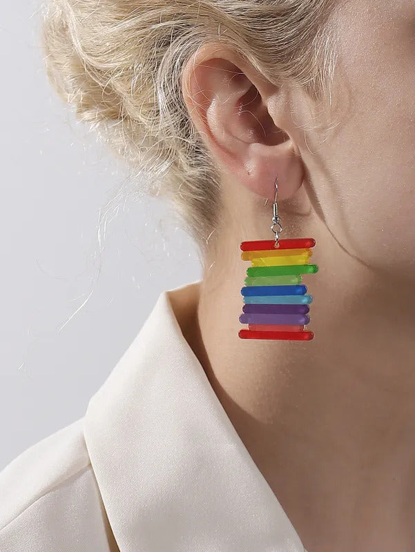 LGBT Gay Pride Earrings, Rainbow Gay Pride Earrings, Statement Earrings, Gift for her, Gift for Girlfriend