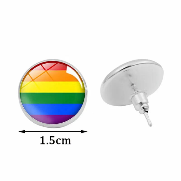 LGBTQ Gay Pride Stud Earring, Rainbow Gay Pride Earring, Statement Pride Earring, Gift for her, Gift for Girlfriend