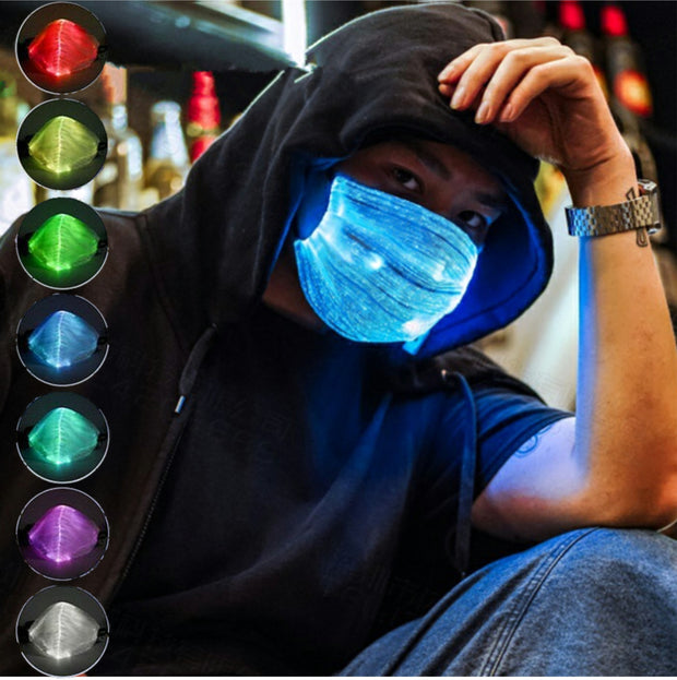 Fiber LED Color Glowing Face Mask with Replaceable PM2.5 filter