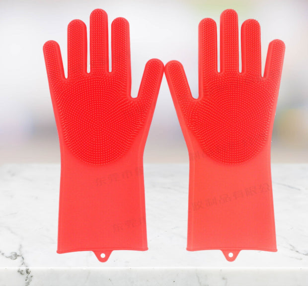 Glove Brush Washing Gloves Silicone kitchen Cleaning Scrubbing Glove