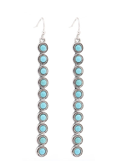 Fashion Western Turquoise Bar Earrings with Stone, Turquoise Womens Earring Set