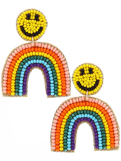 LGBT Gay Pride Seed Bead Earrings, Rainbow Gay Pride Earring, Statement Pride Earring, Gift for her, Gift for Girlfriend
