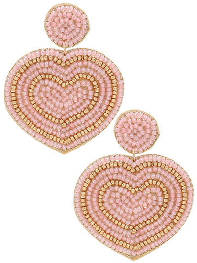 Fashion Heart Maze Bead Seed Earring Set, Valentines Post Bead Seed Earring ,Gift for Her, Best Seller