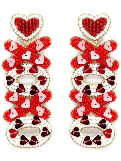 Fashion Heart Bead Seed Earring Set, Valentines Bead Seed Earring ,Gift for Her, Best Seller