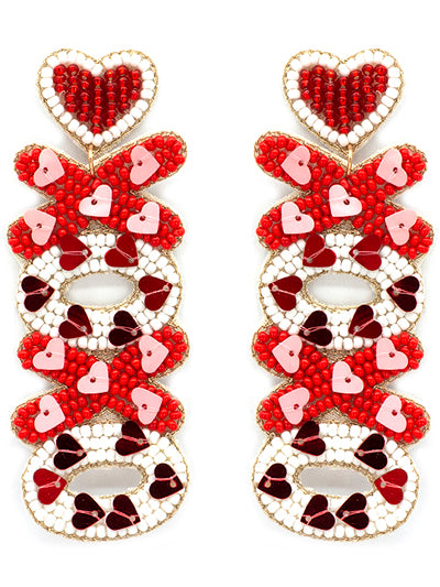 Fashion Heart Bead Seed Earring Set, Valentines Bead Seed Earring ,Gift for Her, Best Seller