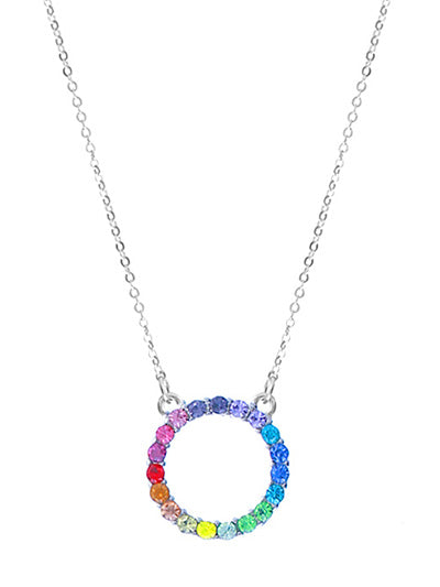 LGBTQ Gay Pride Round Necklace, Rainbow Statement Necklace, Gift for her, Gift for Girlfriend