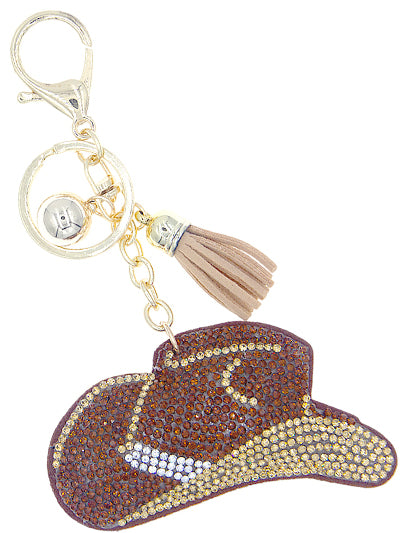 Fashion Western Cowboy Hat Keychain, Brown Color Womens Western Cowboy Hat Keychain, Gift for Her