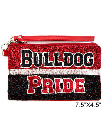 Womens Fashion Red Bull Dog Pride Coin Purse Wallet Evening Clutch