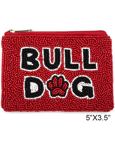 Womens Fashion Red Bull Dogs Coin Purse Wallet Evening Clutch
