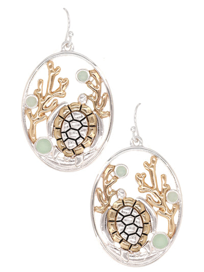 Womens Fashion Sealife Sea Glass Cut Out Earrings
