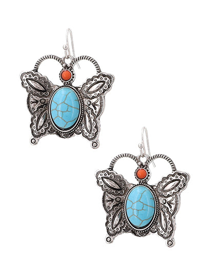 Women Fashion Turquoise Earrings, Vintage Garden Western Statement Earring Set