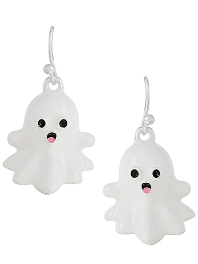 Halloween Ghost Earring Set, 3D White Ghost Epoxy Pendant Earrings, Gift for Her, Gift for Holiday Active