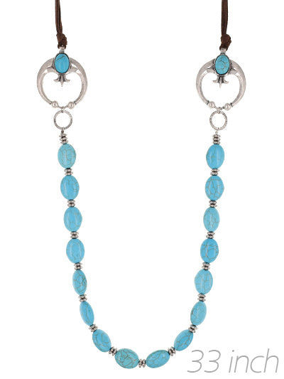 Squash Blossom Fashion Western Turquoise Necklace, Squash Blossom Turquoise Semi Stone Womens Necklace Set