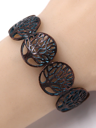 Tree of Life Patina Stretch Bracelet, Gift for Her