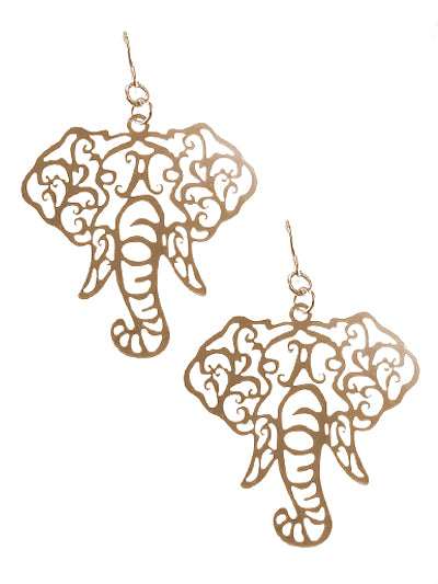 Gold Elephant Cut Out Elephant Earrings Set, Gift for Soror