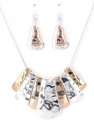 Multi Tone Multisized Shaped Necklace Set, Statement Jewelry, Gift for Her, Gift for Girlfriend