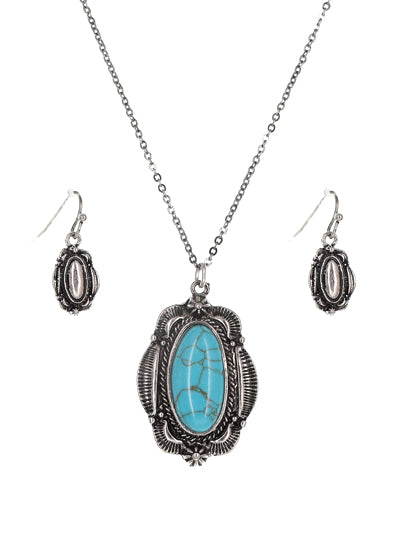 Women Fashion Western Turquoise Necklace Set, Gift for Her
