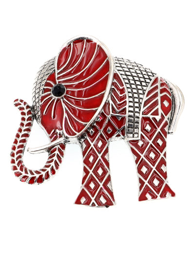 Red Elephant Brooch, Gift for Her, Red Unique Elephant Metal Brooch, Elephant Brooch, Delta Sigma Theta Gift for Soror