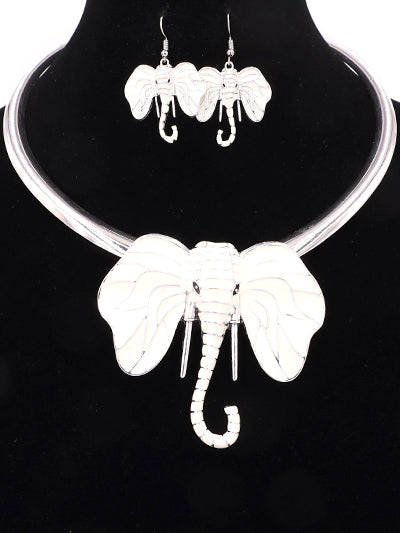 White Elephant Necklace, Elephant Trunk Necklace, Elephant Necklace, Gift for Her, Gift for Mom, Soror Gift