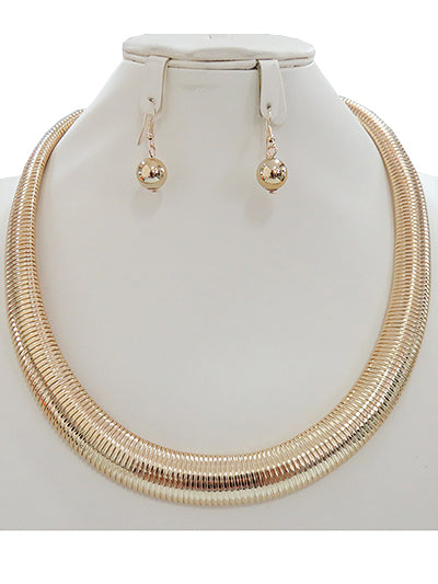 Womens Fashion Gold Plated Metal Chain Necklace Set, Gift for Her
