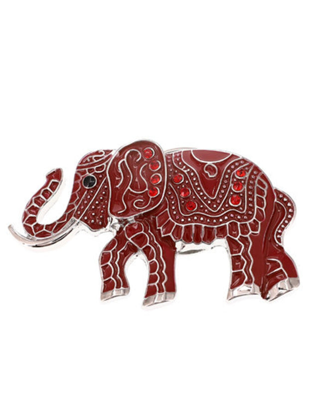 Vintage Elephant Brooch, Gift for Her, Red Full Elephant Metal Brooch, Elephant Brooch, Delta Sigma Theta Gift for Soror