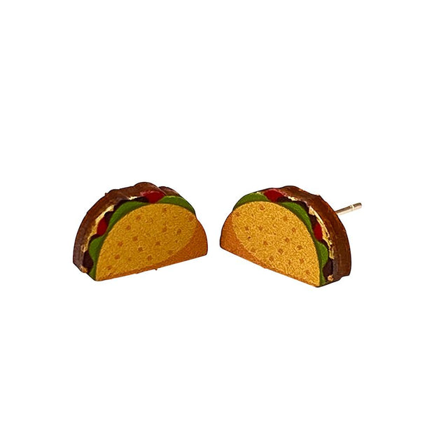 Womens Fashion Deco Taco Stud Earrings Set