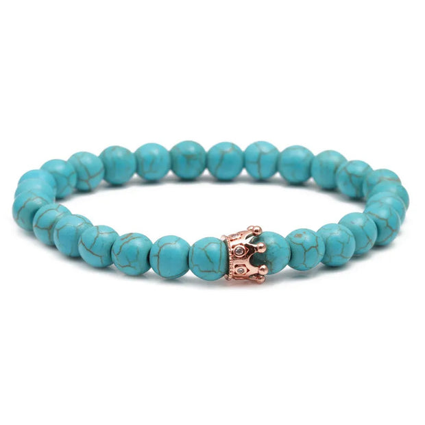 Fashion Turquoise Bracelet ,Turquoise Mens Fashion Stretch King Charm Bracelet