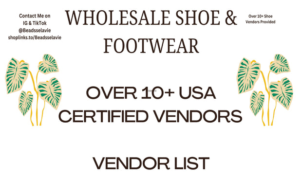 Shoe and Footwear Vendor List, Boutique and Footwear Vendor for Entreprenuer Wholesale Vendor Apparel and Shoe Supplier