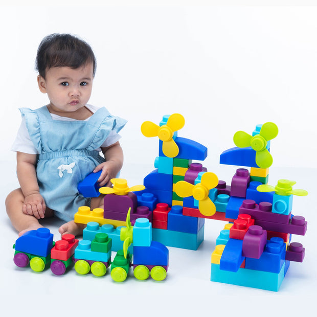 UNiPLAY Soft Building Blocks Plus Series 80pcs Primary Color