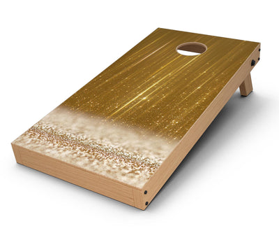 Scratched Gold Streaks CornHole Board Skin Decal Kit