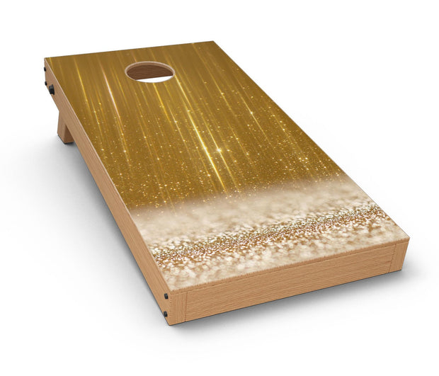 Scratched Gold Streaks CornHole Board Skin Decal Kit