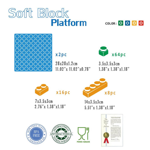 UNiPLAY Platform with 88pcs Soft Building Blocks