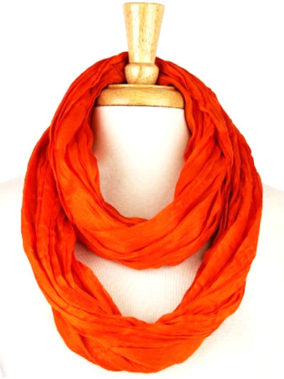 Orange Solid Infinity Polyester Scarf Womens Fashion Shawl Scarf Gift for Her