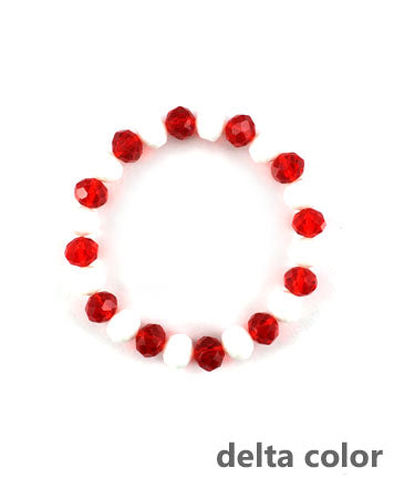 Delta Sigma Theta Red and White Glass Beads Bracelet - Beads Selavie