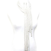 Cream Pearl Tie Chunky Necklace Set