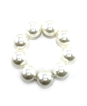 White Plastic Pearl 30MM Bracelet