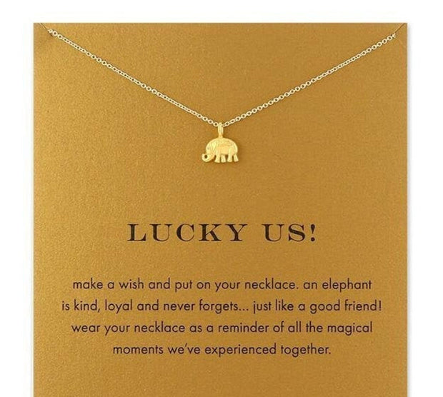 Womens Fashion Gold Elephant Necklace Gift Package, Gift for Her
