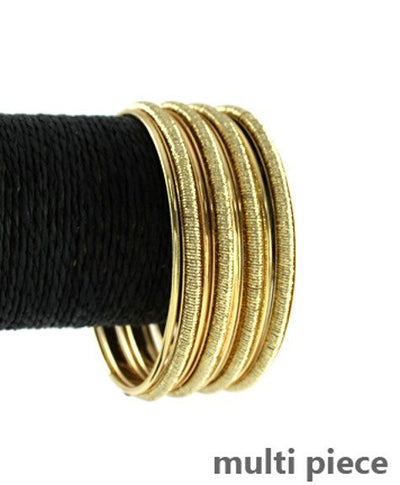 Gold plated Wire & Metal Multi piece Bracelet - Beads Selavie