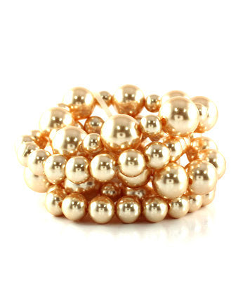 Quality Cream Color Pearl Stretch Bracelet - Beads Selavie