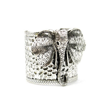 Womens Fashion Vintage Silver Elephant Cuff Bracelet Gift For Her