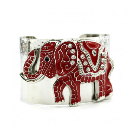 Womens Fashion Red Elephant Stone Pendant Brooch, Gift For Her