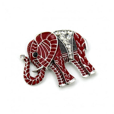 Womens Fashion Vintage Red Elephant Pendant Brooch, Gift for Her