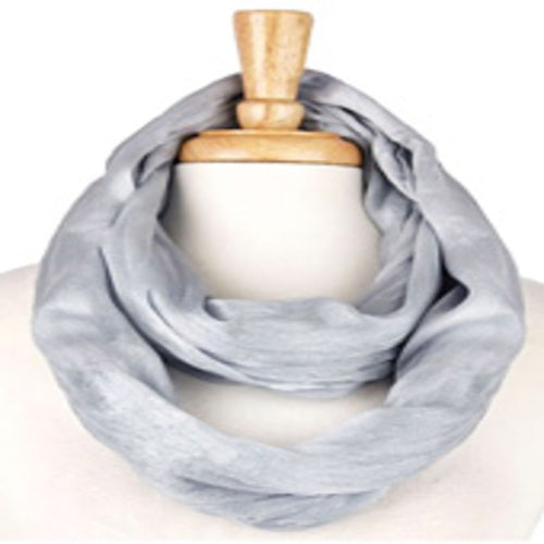 Gray Solid Infinity Polyester Scarf Womens Fashion Shawl Scarf Gift for Her
