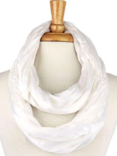 White Solid Infinity Polyester Scarf Womens Fashion Shawl Scarf Gift for Her